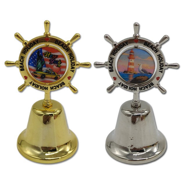 Custom Logo Country Tourist Metal Craft Bell Rotatable Germany Paris Souvenir Dinner Bell