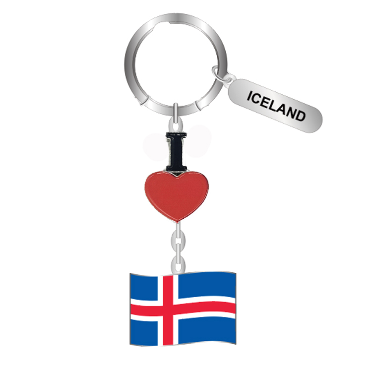 Custom Logo Metal Keyring Nordic Iceland Souvenir Puffin Keychain