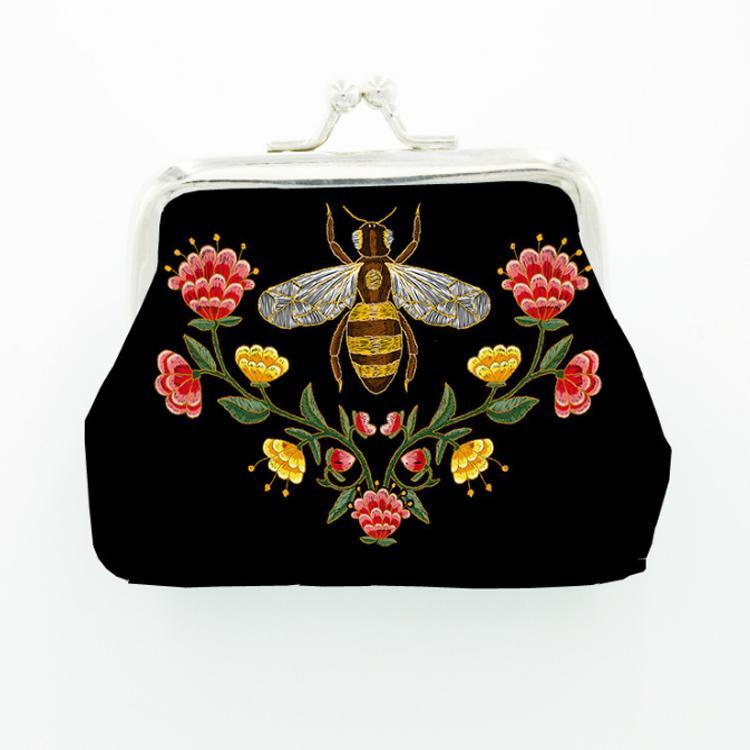 Women PU Leather Mini Cute Bee Coin Purse