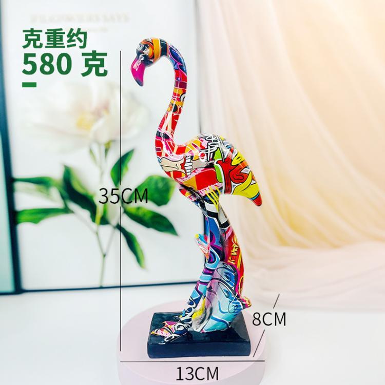 New Design Colorful Indoor Modern Home Decor Resin Flamingo Statue