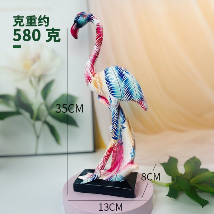 New Design Colorful Indoor Modern Home Decor Resin Flamingo Statue