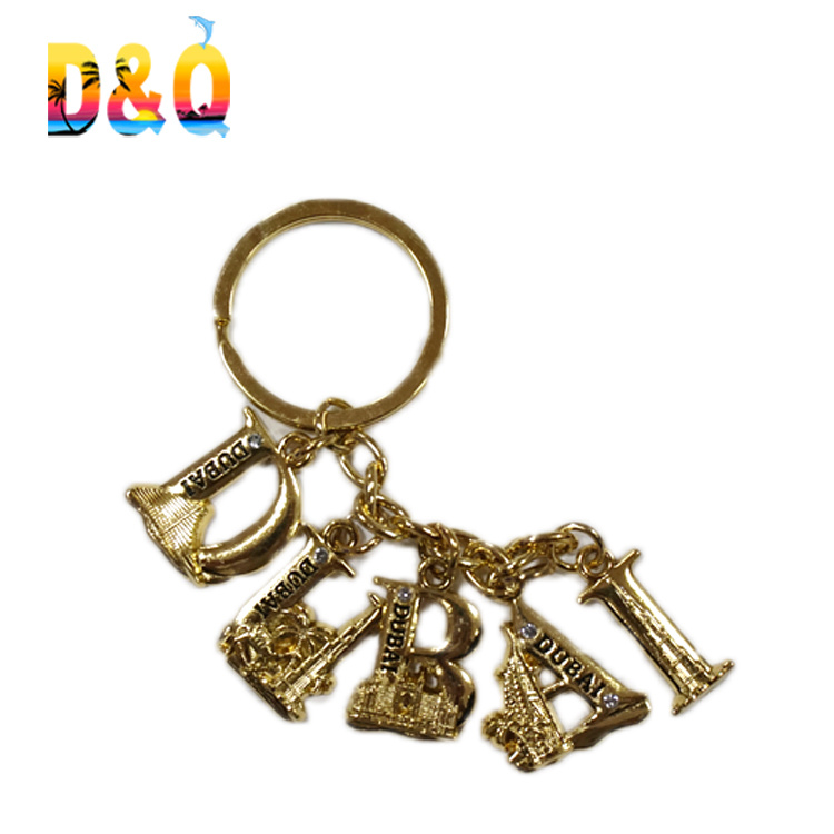 Customized Alloy Tourist Travel Gift Dubai Souvenir Keychain