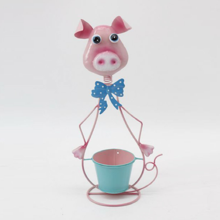 Wholesale Cute Animal Shaped Decoration Garden Metal Flower Pot