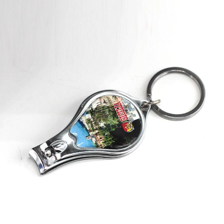 Travel Souvenir Gift Customized Metal Nail Clipper Bottle Opener Keychain