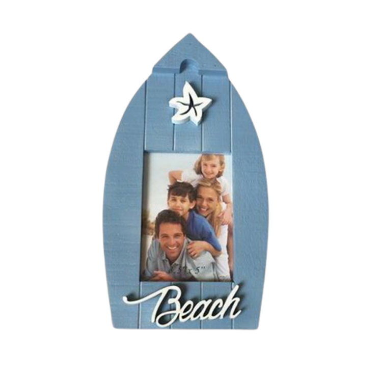 Beach Nautical Souvenir Boat Shape Wooden Photo Frame for Home Decor