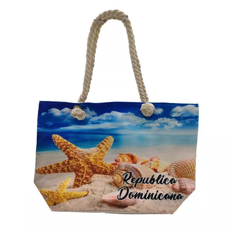 2023 Wholesale Custom Printed Logo Luxury Women Summer Canvas Tote Bag Sea Souvenir Beach Bag