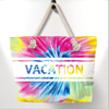 Personalized Design Big Tie Dye Beach Bag Canvas Shoulder Pockets Beach Tote Bag for Souvenir