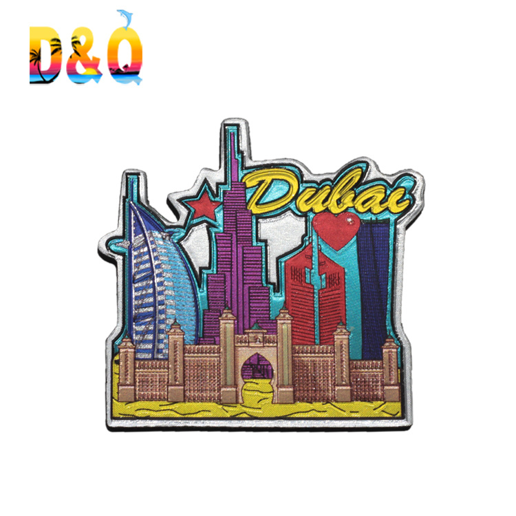 Customized 3D Tourist Souvenir Dubai Aluminium Foil Fridge Magnet