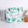 Custom Print Women Summer Canvas Coconut Palm Tree Beach Bag