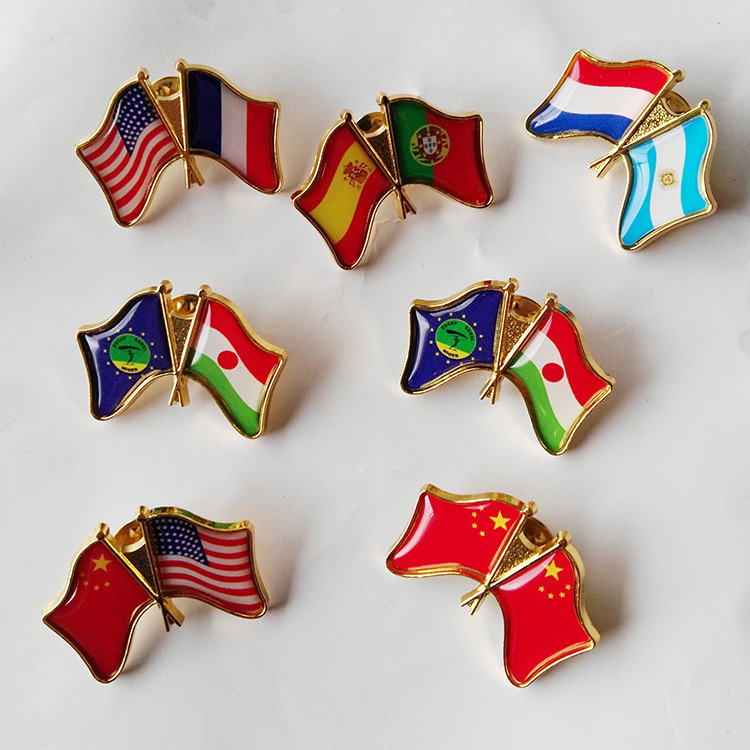 Wholesale Flag Tourist Souvenir Badge Custom Metal Epoxy Badge