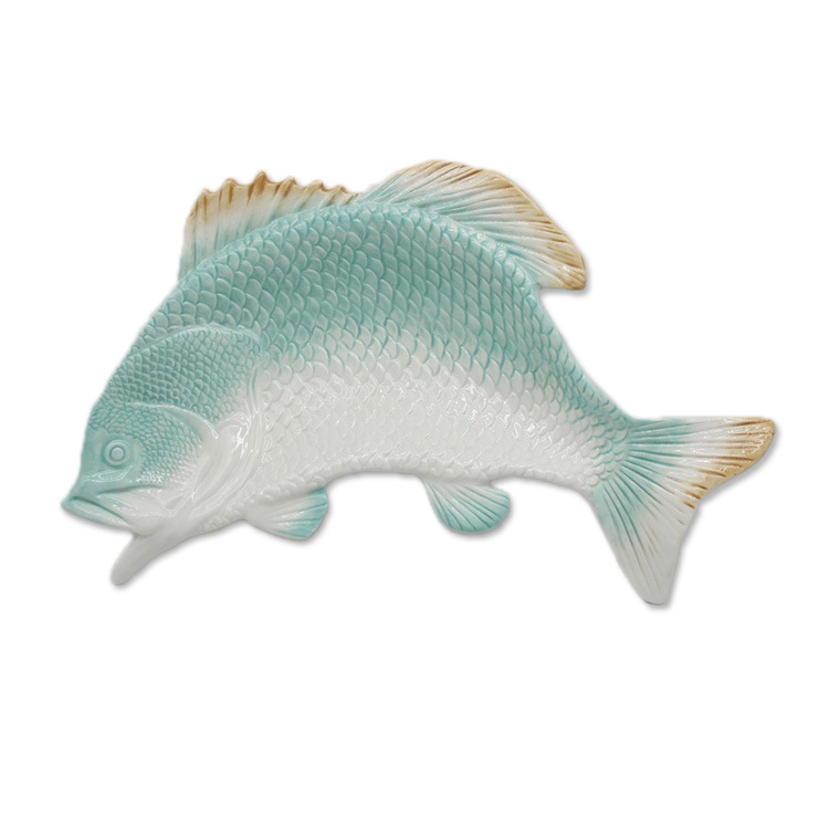 Wholesale Ocean Porcelain Craft Ceramic Fish Decoration