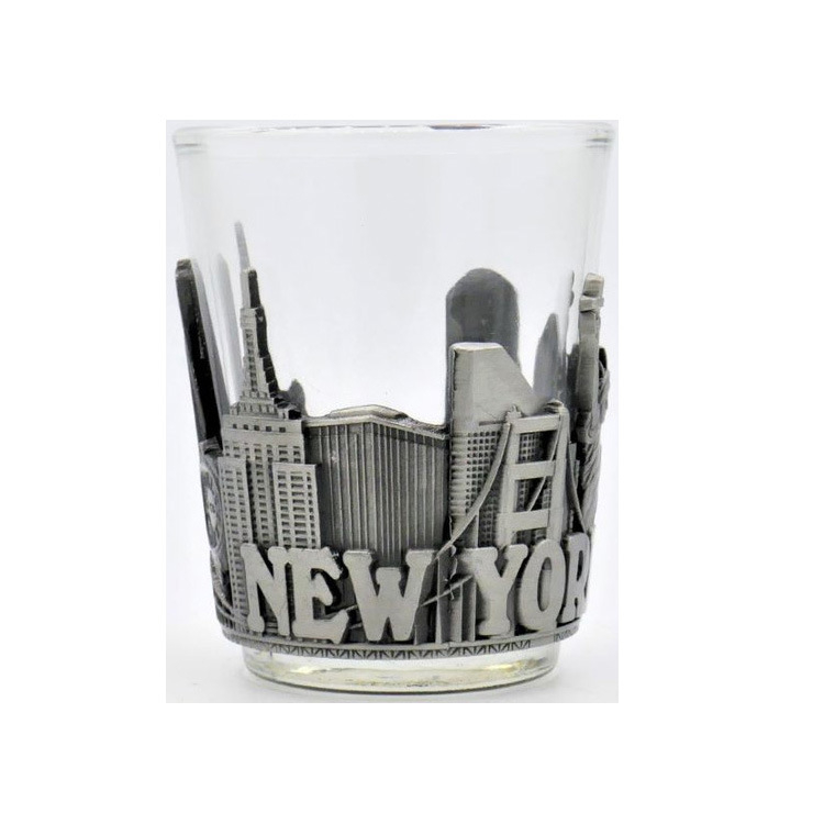 Custom Tourist Souvenir Gifts Metal New York Shot Glasses