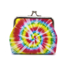 Tie Dye Leather Wallet Metal Clasp Rubber Coin Purse Custom