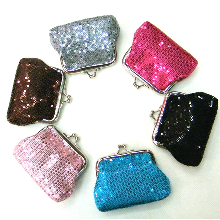 Wholesale Portable Girl Mini Small Glitter Sequined Coin Purse