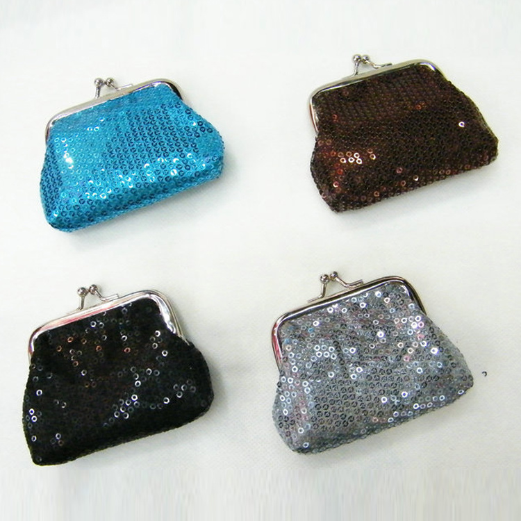 Wholesale Portable Girl Mini Small Glitter Sequined Coin Purse