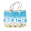 Custom Logo Souvenir Women Large Canvas Digital Printing Beach Bag with Rope Handle