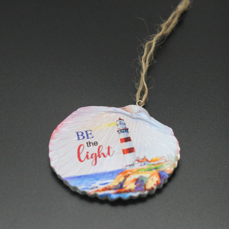 Wholesale Custom Printing Beach Souvenir Ceramic Christmas Ornament