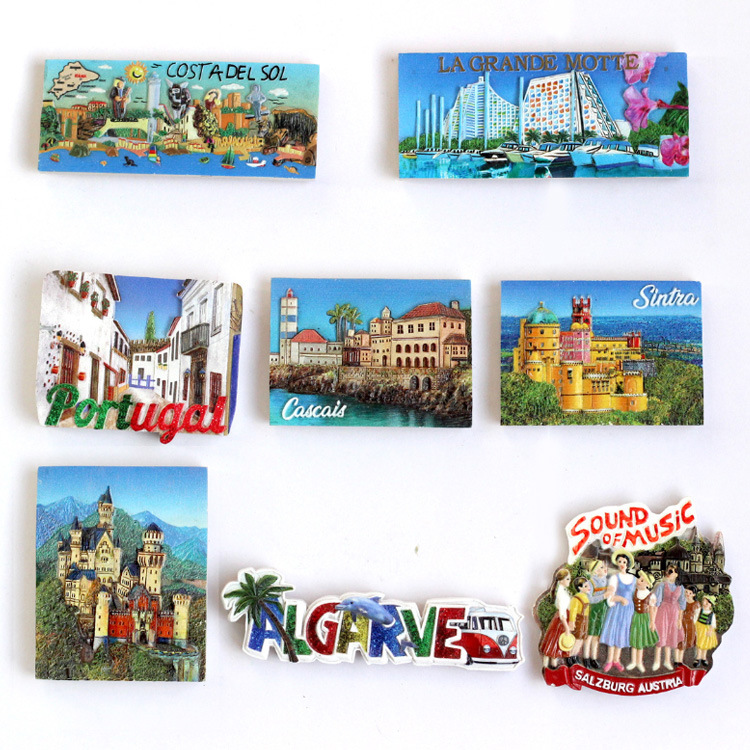 European City Landscape Resin 3D Printing Tourist Souvenir Custom Made Fridge Magnet