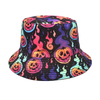 Wholesale Custom Printing Holiday Decoration Pumpkin Pattern Bucket Hat Halloween Hat