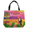 Custom Logo Canvas Women Tropical Summer Souvenir Tote Bag Flamingo Beach Bag