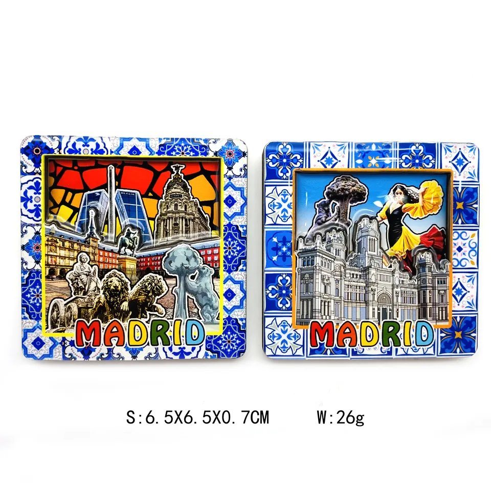 Wholesale Custom Country City Wood Spain Tourist Souvenir Madrid Fridge Magnet