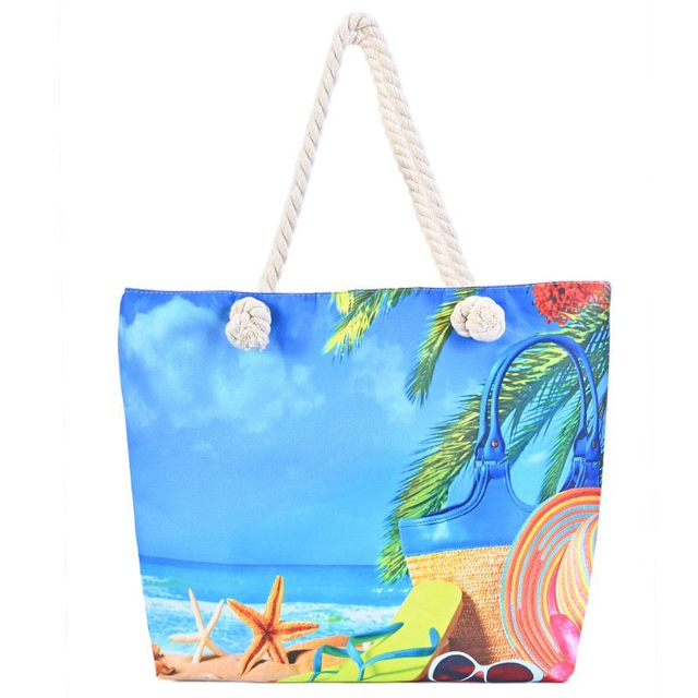 2023 Large Women Summer Souvenir Flip Flop Hawaiian Beach Bags with Custom Printed Logo