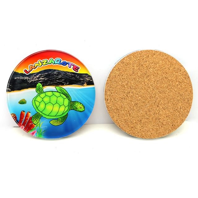 Wholesale Custom Printed Sublimation Tourist Souvenir Glass Tea Coaster