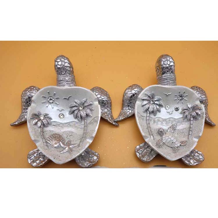 Wholesale Hand Painting Beach Sea Turtle Souvenir Polyresin Ashtray