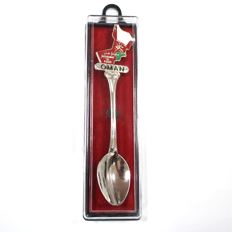 Tourist Gift OEM Logo Engraved Decorative Metal Spoon Custom Souvenir Spoon