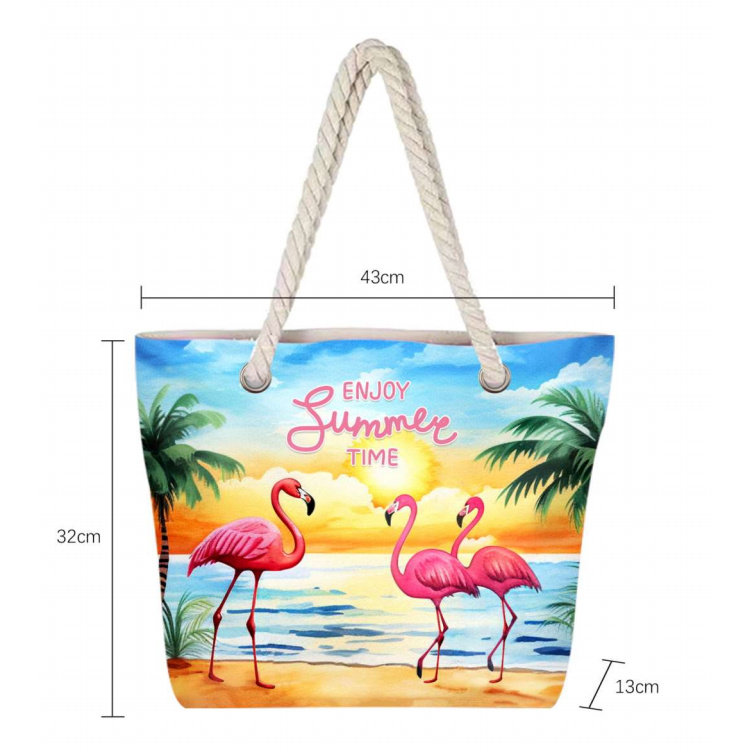 Custom Logo Digital Printing Canvas Beach Bag Tourist Souvenir Rudder Nautical Anchor Bag