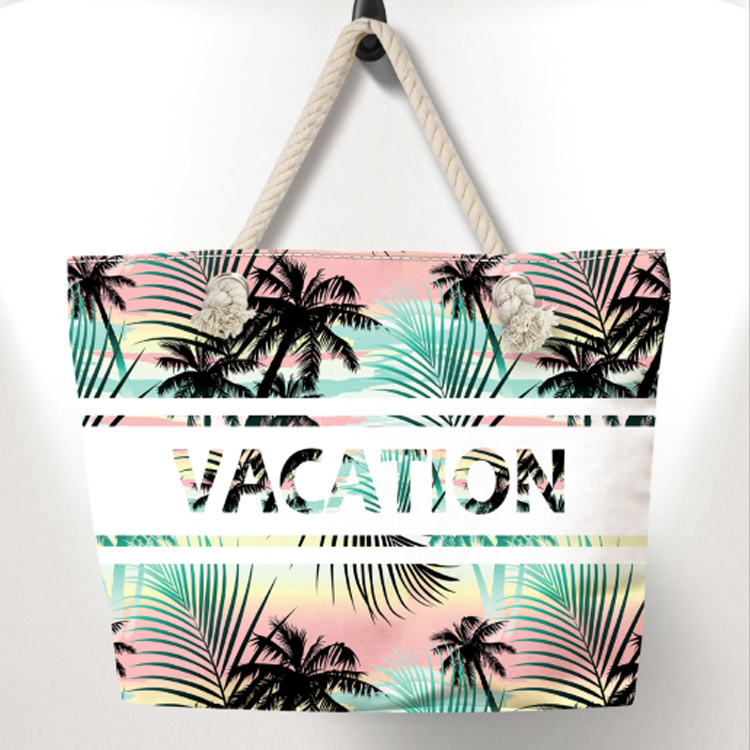 Custom Logo Printing Canvas Beach Tote Bag Guam Souvenir Beach Bags