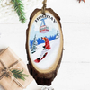 Natural Wood Christmas Ornament Hanging Custom Sublimation Ski Christmas Ornaments