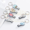 Custom Logo Metal Epoxy Bottle Opener Keyring Tourist Souvenir Nail Clipper Keychain