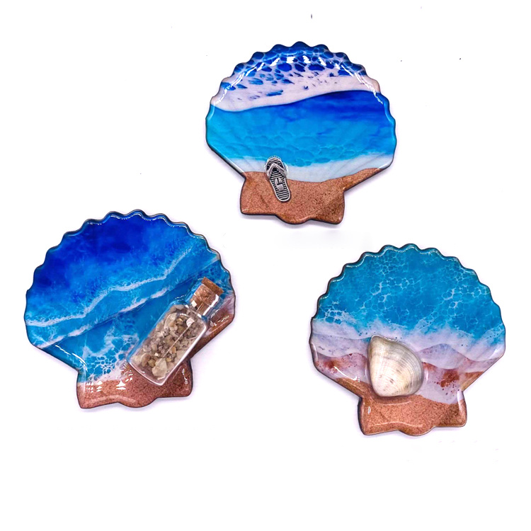 Custom Printing Epoxy Beach Souvenir Turtle Fridge Magnet Sand Bottle