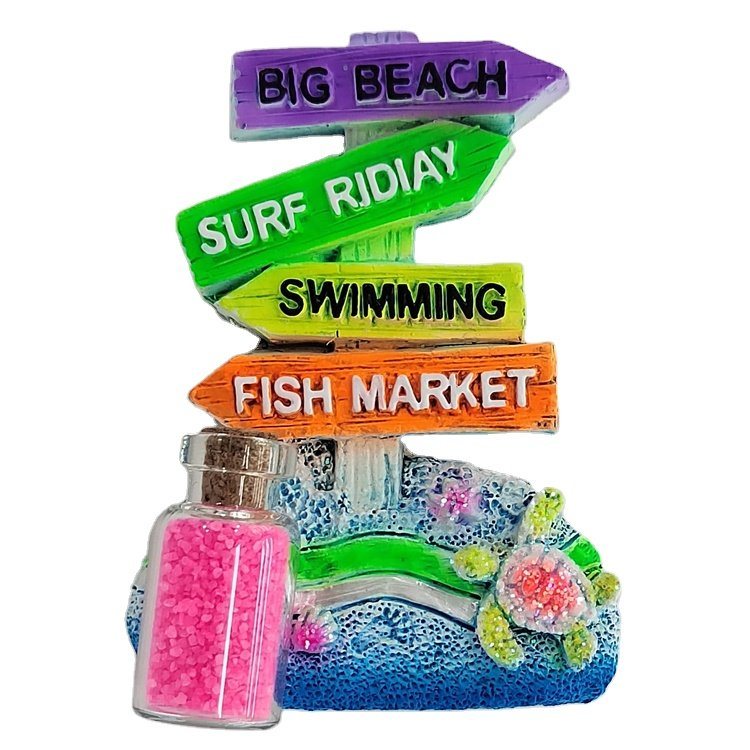 Wholesale Custom Resin Beach Magnet Sea World Theme Souvenirs Fridge Magnet