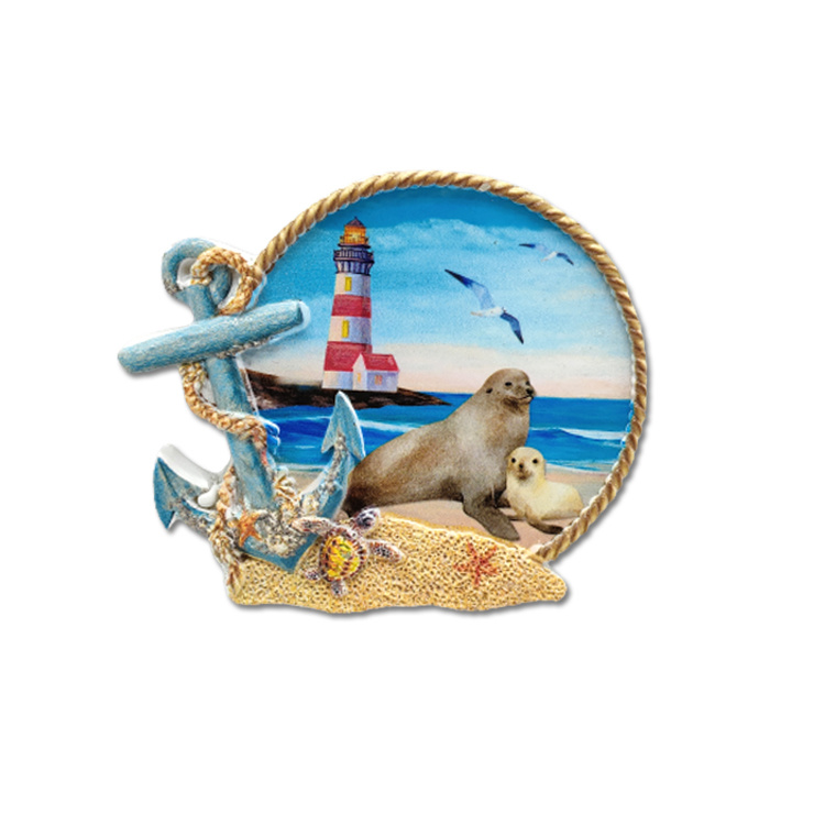 Factory Customized Printing Resin Nautical Tourist Souvenir Boat Shaped Fridge Magnets