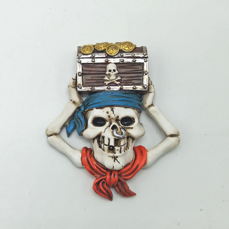 Custom Handmade Resin Skull Fridge Magnet Pirate Souvenirs Magnet