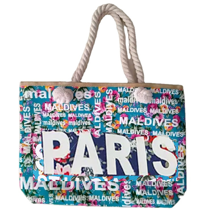 Custom Logo Canvas I Love Paris France Souvenirs Bag