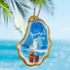 Custom Printing Resin Beach Christmas Hanging Oyster Shell Ornament