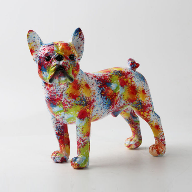 Nordic Home Decor Dog Statue French Bulldog Resin Art Sculpture