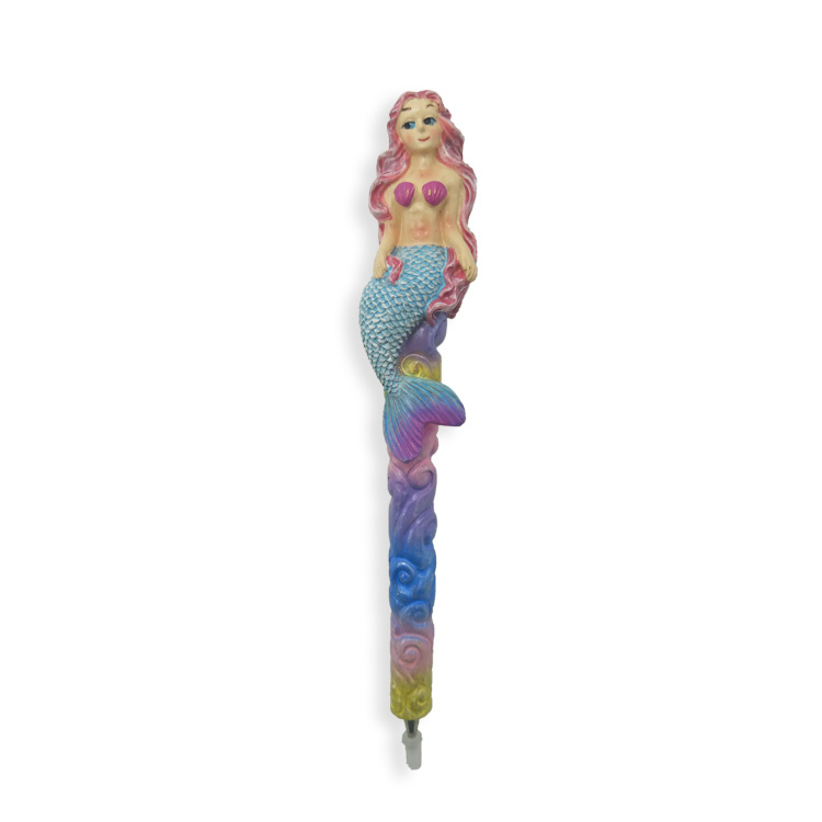 Creative Animal Shape Polyresin Ball Pen Resin Mermaid Ballpoint Pen for Souvenir