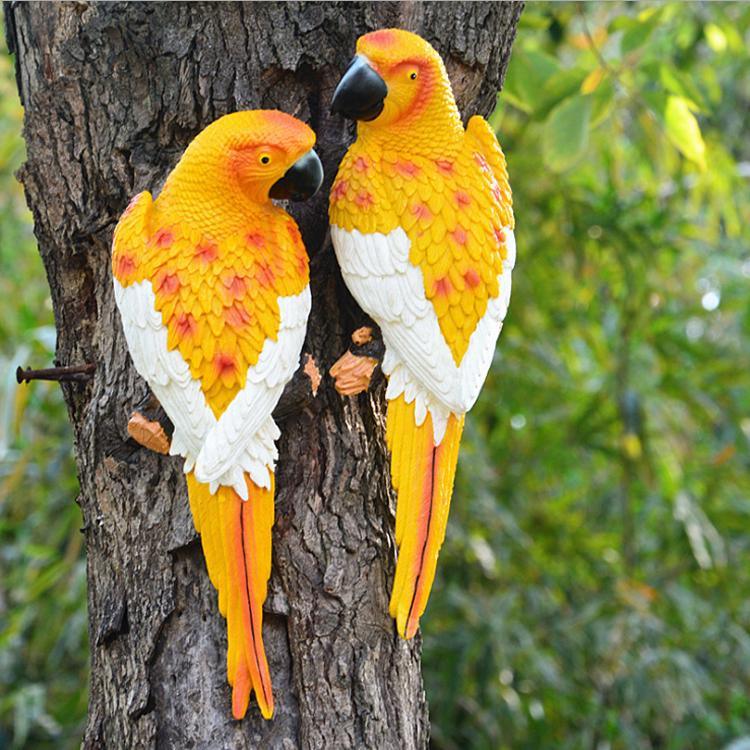 Home Garden Wall Decor Resin Parrot Statue