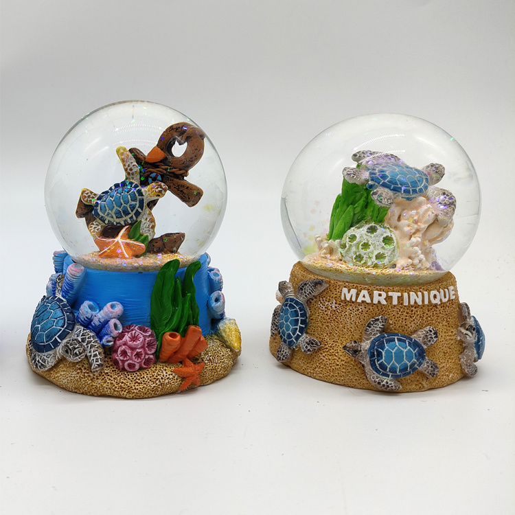 Custom Resin Tropical Fish Coral Reef Beach Maldives Souvenir Sea World Snow Globe