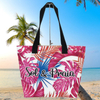 Custom Logo Printing Canvas Beach Souvenir Hawaii Aloha Tropical Palm Leaf Beach Tote Bag