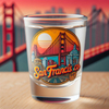 Customized Decal Logo Bridge San Francisco Souvenir Clear 1.5oz Shot Glass