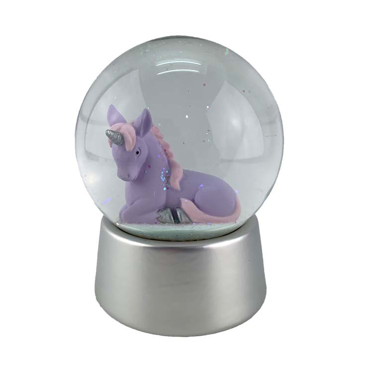 Wholesale Funny Birthday Holiday Gift Resin Unicorn Children Snow Globes