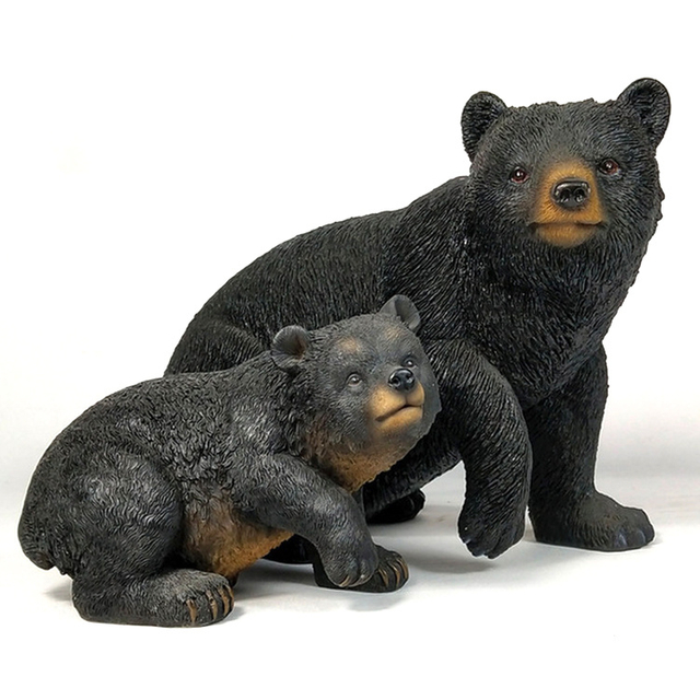 Garden Home Decor Resin Animal Statue Black Bear Figurine