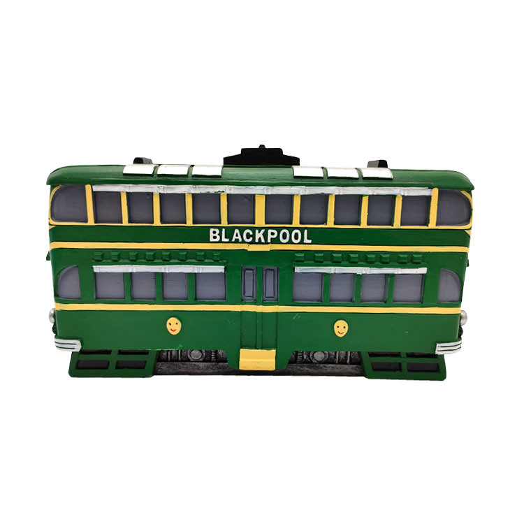 Antique Portugal Souvenir Gift Classic Resin Train Bus Car Statue for Desktop Decoration