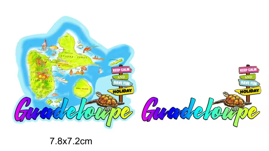Customized Beach Islands Turtle Wood Magnet Guadeloupe Souvenir Fridge Magnet