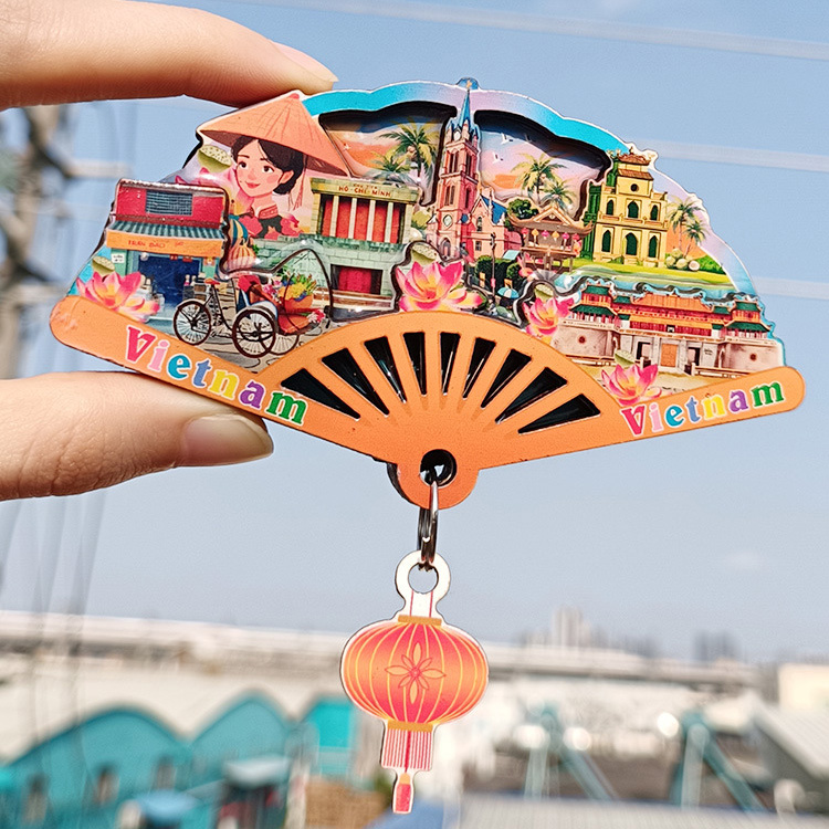 Custom Logo Vietnam Food Fridge Magnet MDF Ho Chi Minh City Vietnam Souvenir Wood Fridge Magnet